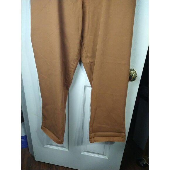Ava & Viv Woman 30W Chino Flat Front Brown Casual Pants Travel Office Pocket - Picture 3 of 11